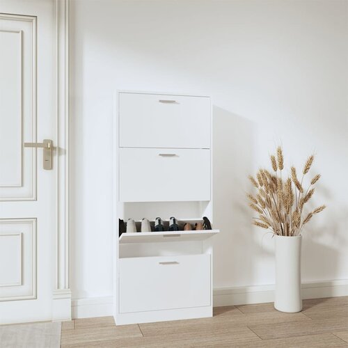 VidaXL Ormarić za cipele bijeli 59 x 17 x 150 cm od konstruiranog drva Slike
