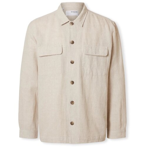 Selected Noos Leroy Sun Shirt - Pure Cashmere Bež Slike