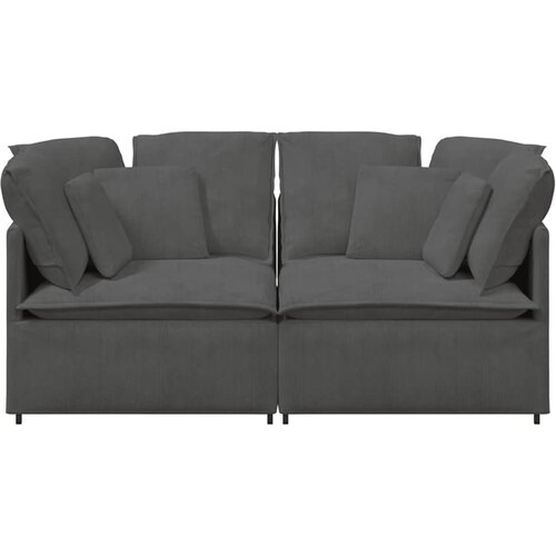  Modularna sofa s jastucima, korduro tkanina, tamno siva Slike