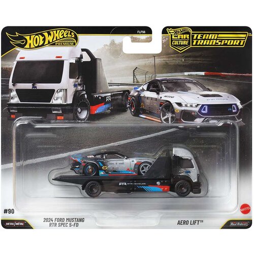 Mattel Hot Wheels: Aero Lift kamion za prijevoz automobila i 2024 Ford Mustang RTR SPEC 5-FD mini automobil 1/64 - Slike