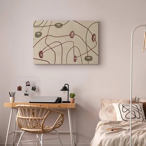  Slika - Lines and shapes &amp;ndash; bead labyrinth on a pale washed background 120x80 Slike