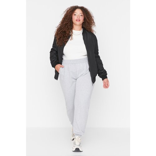 Trendyol Curve Gray Pocket Basic Jogger Knitted Slim Sweatpants Slike