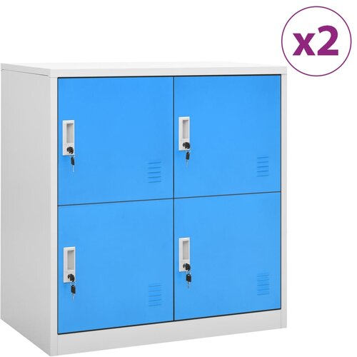 vidaXL omara s ključavnico 2 kosa siva in modra 90x45x92,5 cm jeklo Cene