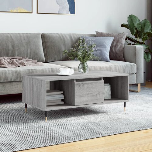 The Living Store Klubska mizica siva sonoma 90x50x36,5 cm inženirski les - Klubska Mizica, (21573131) Slike