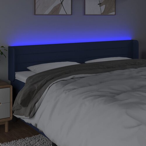  LED uzglavlje plavo 203x16x78/88 cm od tkanine Slike