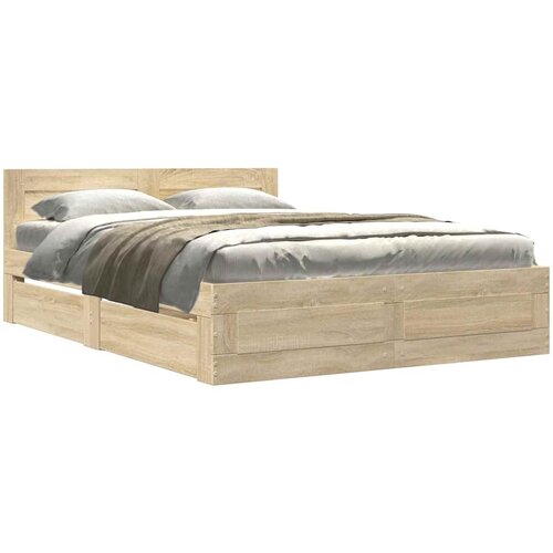  Krevetna konstrukcija s uzglavljem 2 pcs Sonoma 137 x 188 cm Slike