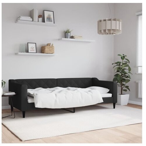 vidaXL Raztegljiva postelja črna 80x200 cm blago Cene