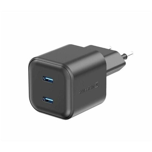 Swissten Polnilec GAN, 2xUSB-C, 20W, PD, črn Cene
