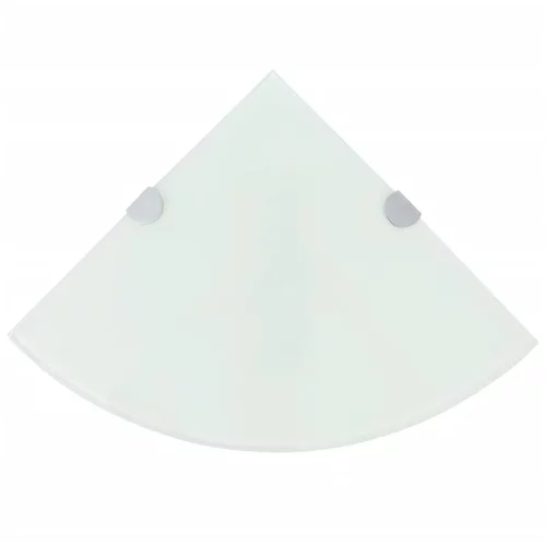 vidaXL Kotne police 2 kosa s kromiranimi nosilci steklo bele 25x25 cm, (20765019)