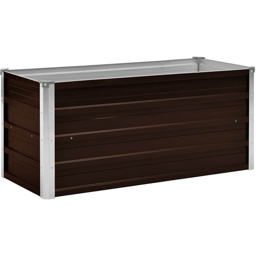  Povi&amp;scaron;ena vrtna gredica smeđa 100 x 40 x 45 cm pocinčani čelik Slike