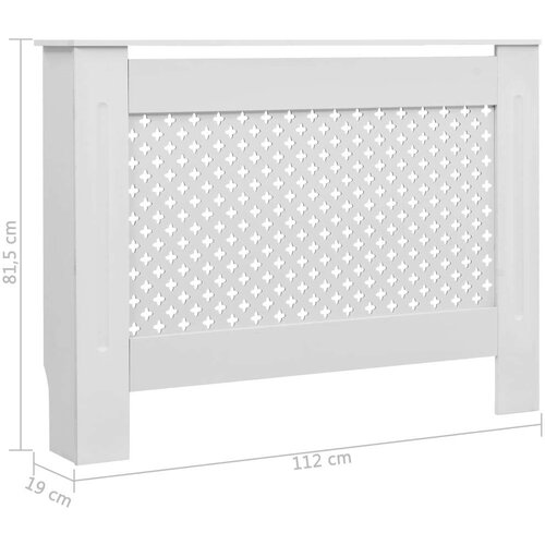  Pokrovi za radijator 2 kom bijeli 112 x 19 x 81,5 cm mdf Slike