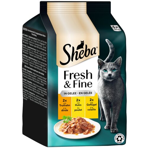  Ekonomično pakiranje Sheba Fresh & Fine 72 x 50 g - Puretina, piletina i perad u želeu Cene