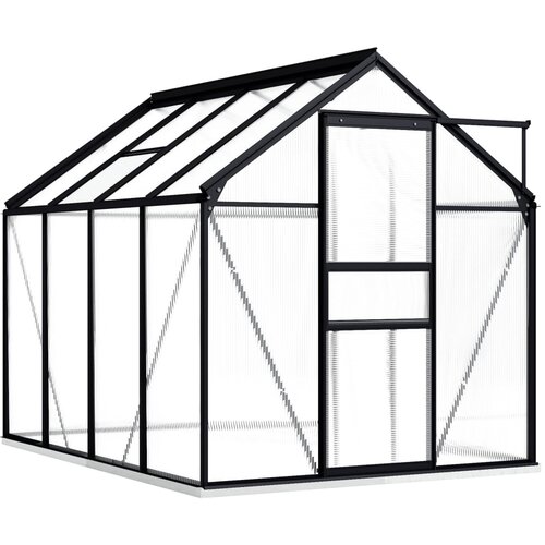 The Living Store Rastlinjak z okvirjem antraciten aluminij 4,75 m² - Rastlinjak, (21418965) Cene