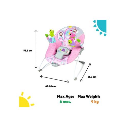 Kids II Ležaljka za bebe BS Pink Paradise 16732 Slike