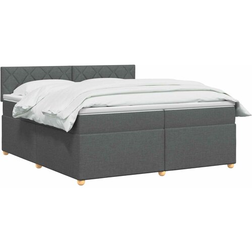  Boxspring krevet s madracem Tamnosiva 200 x 200 cm Tkanina Slike