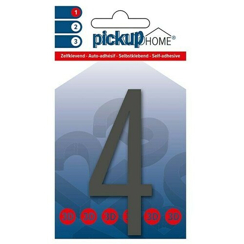 Home 3D Kućni broj (Visina: 9 cm, Motiv: 4, Sive boje, Plastika, Samoljepljivo) Cijene