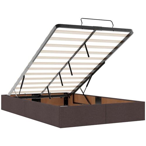 vidaXL Otomanski posteljni okvir z vzmetnico rjav 120x190 cm blago, (21606944) Cene