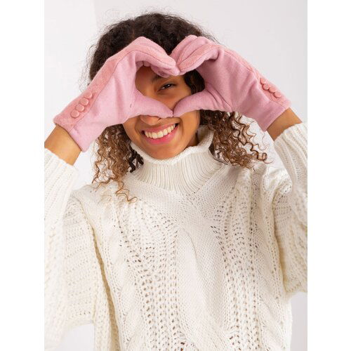 Fashion Hunters Light pink gloves with geometric pattern Slike