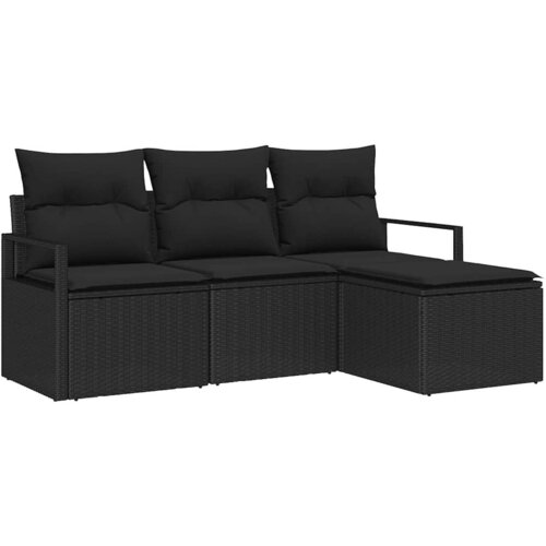  Set sofe 4 kom. Crna poliratan 175 x 117 x 85 cm Slike
