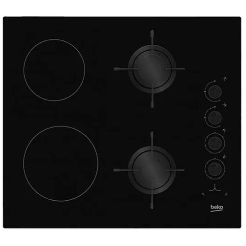 Beko HILM64120S Ugradbena ploča za kuhanje, 2 plinska plamenika, 2 električne zone grijanja Slike