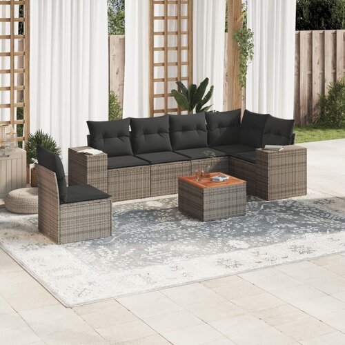 vidaXL 7-dijelni set vrtnih sofa sivi od poliratana Cijene