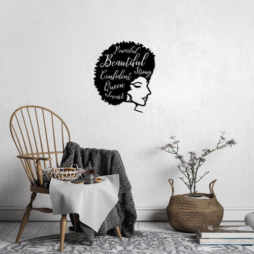 Wallity Zidna dekoracija Beautiful Confident Queen - 471, 60 x 70 cm, Crna Cene
