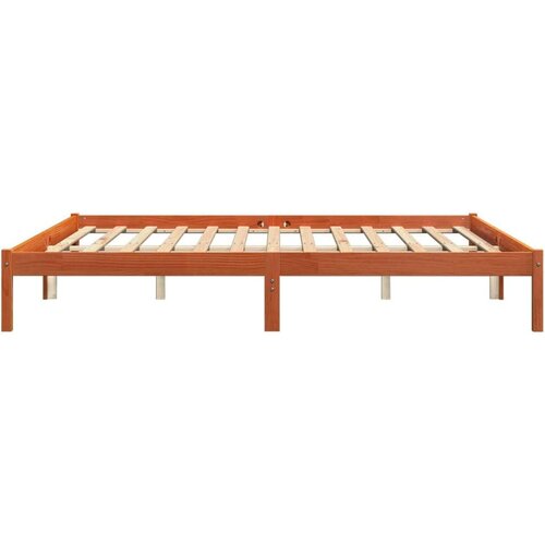 VidaXL okvir kreveta vo&amp;scaron;tano smeđi 200 x 200 cm od masivne borovine Slike