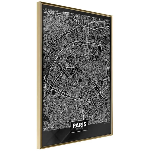  Poster - City Map: Paris (Dark) 40x60