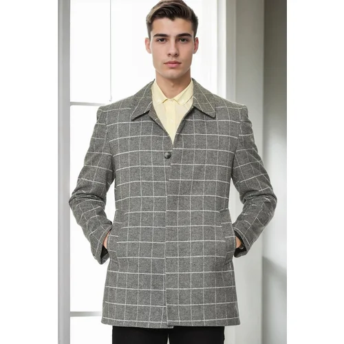 Dewberry PLT9206 MEN'S COAT-STRAIGHT GREY