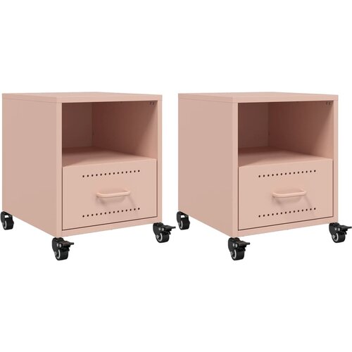 Maison Chic Dvo delni komplet Nočne omarice - Nočne mize roza 36x39x43,5 cm jeklo, (21689768) Cene