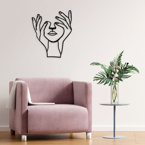 Wallity Zidna dekoracija Hand Face, 70x86 cm, 1.5 mm, Crna Slike