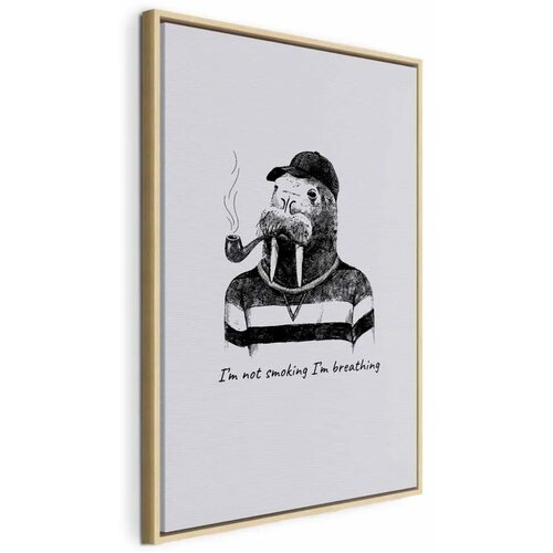  Slika - I\'m Not Smoking. I\'m Breathing (1 Part) Vertical 80x120 U prirodnom drvenom okviru Cijene