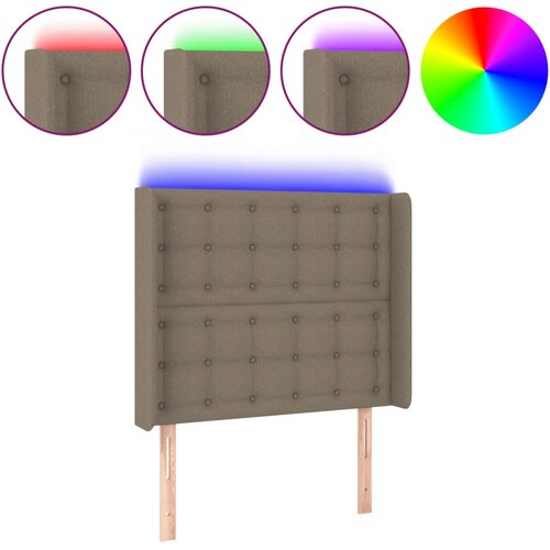 Maison Chic led posteljno vzglavje - vzglavna omarica - nočna omarica taupe 93x16x118/128 cm blago, (21706250) Slike