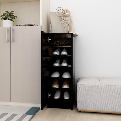 vidaXL Omarica za čevlje črna 32x35x92 cm iverna plošča Cene