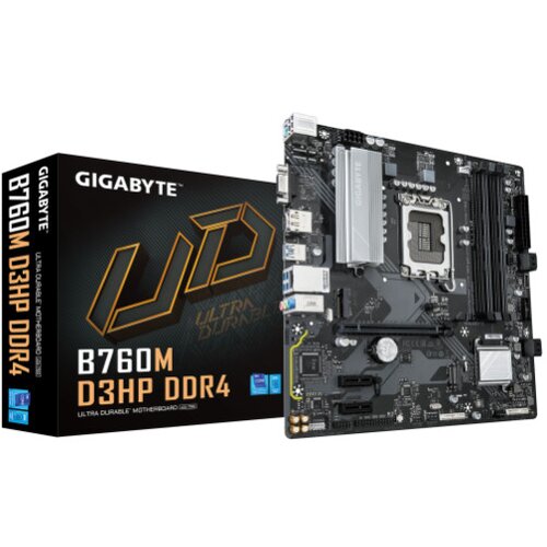 Gigabyte LGA1700, B760 Chipset, 4 x DDR4 DDR4, 2x PCIe 4.0 x4 M.2 Connectors ( B760M D3HP DDR4 ) Cene