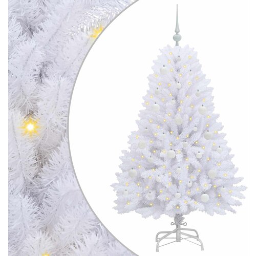 vidaXL Umetno Zložljivo Božično Drevo Bela 150 cm PVC in jeklo, (5000111517) Cene