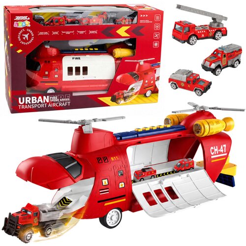  Foldable Police Transport Plane with Vehicles Lights Sounds Cene