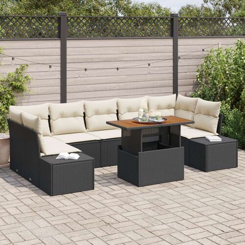  Vrtni Sofa Set 8 dijelova Krem Ratan Sofa na otvorenom za 4 osobe Cene