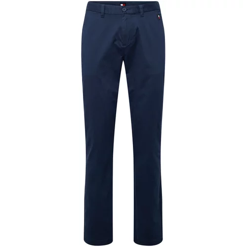 Tommy Jeans Chino hlače 'AUSTIN' mornarska / rdeča / bela
