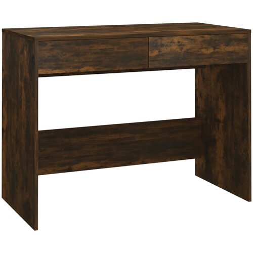 Maison Chic Pisalna miza - pisarni&amp;scaron;ka miza - Računalni&amp;scaron;ka miza dimljeni hrast 101x50x76,5 cm iverna plo&amp;scaron;ča, (21785257) Slike