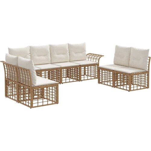  Set vanjskih sofa 8 pcs Prirodna i krema bijela Poliester Cijene