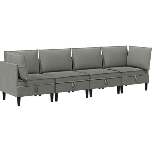  Set namještaja za dnevni boravak 4 pcs Tamnosiva Tkanina Cene