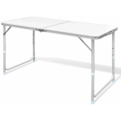 vidaXL Zložljiva aluminijasta miza za kamp. z nastavljivo višino 120 x 60 cm