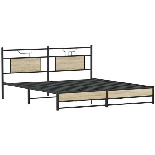 VidaXL metalni okvir kreveta bez madraca boja hrasta sonome 180x200 cm Slike