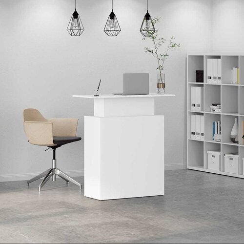  Recepcijski stol Bijeli 100x40x104 cm Inženirsko drvo Slike