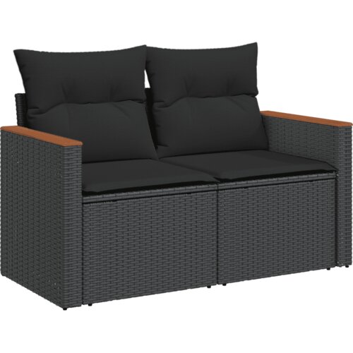  5-dijelna vrtna garnitura od poliratana s jastucima crna 62 x 62 x 69 cm Slike