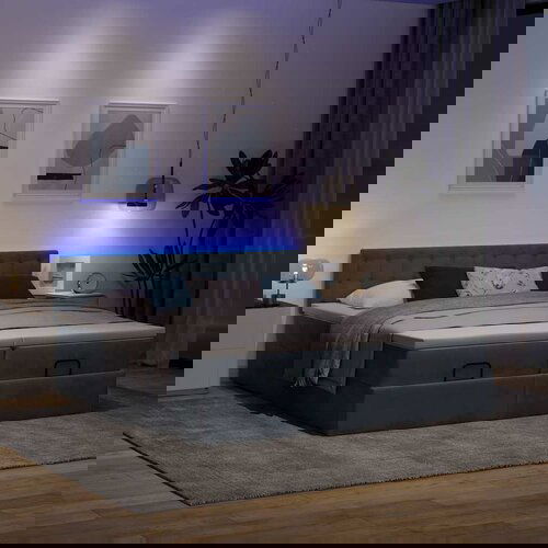 vidaXL Okvir kreveta s madracima tamnosivi 180x200cm baršunasti Cijene