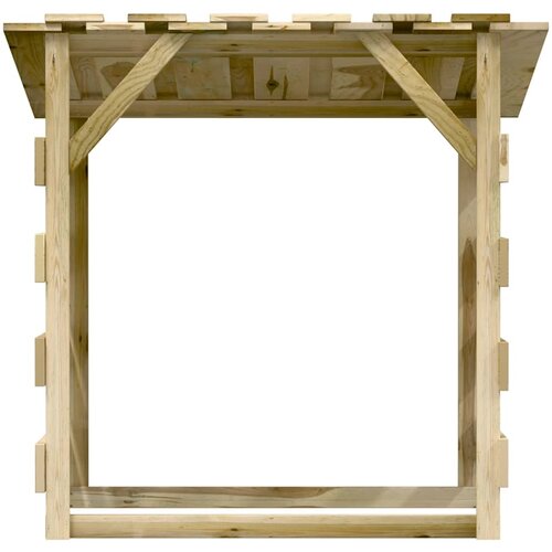 Pergole s krovom 4 kom 100 x 90 x 100 cm impregnirana borovina Slike