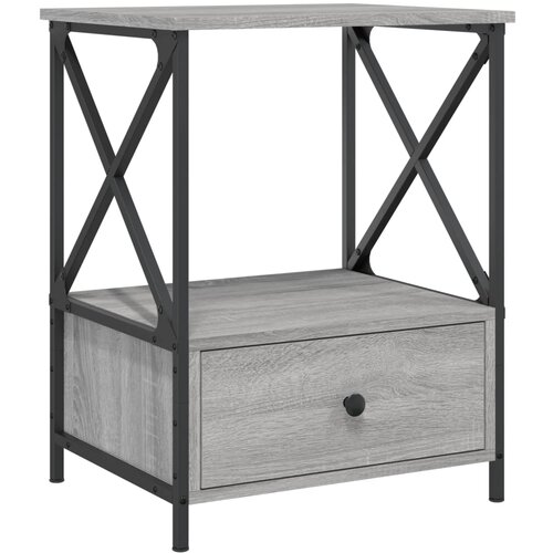 Maison Chic Nočna omarica - Nočna miza siva sonoma 50x41x65 cm inženirski les, (21686733) Slike
