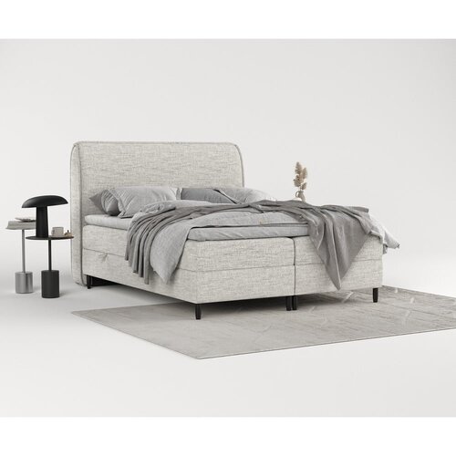 Maison de R&amp;ecirc;ve svijetlo sivi boxspring krevet s prostorom za odlaganje 140x200 cm melba &amp;ndash; Slike